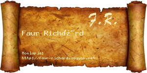 Faur Richárd névjegykártya