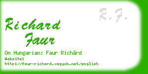 richard faur business card