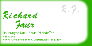 richard faur business card
